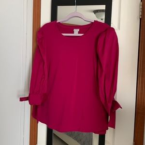 New Chinos blouse. Beautiful color with bows ending sleeves